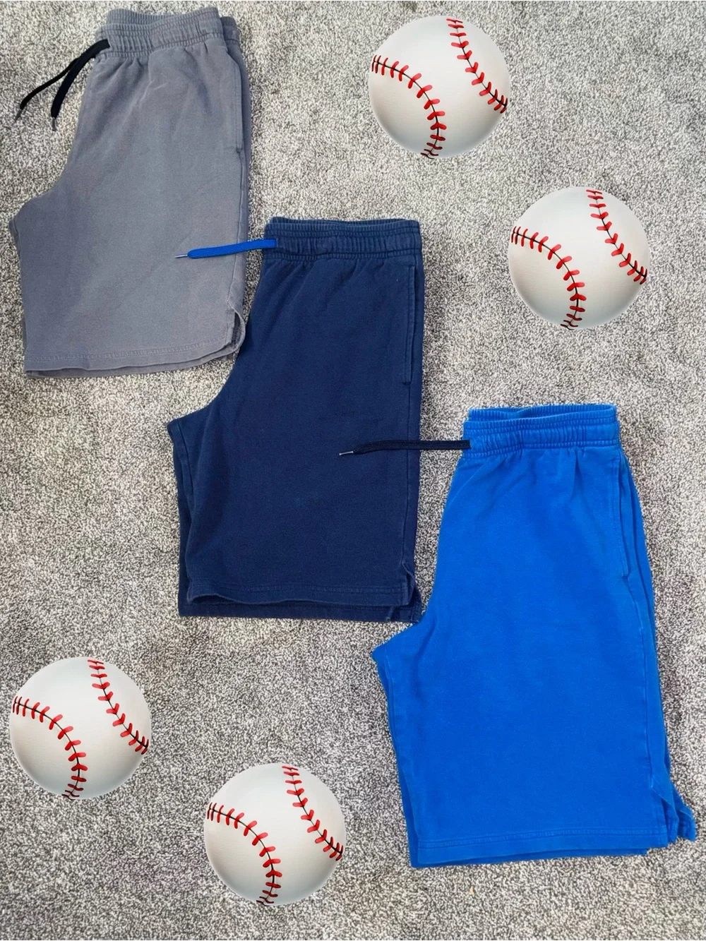 All In Motion / Old Navy Camo (XL)  Pull-On Shorts - Navy, Gray, Royal Blue/ LG